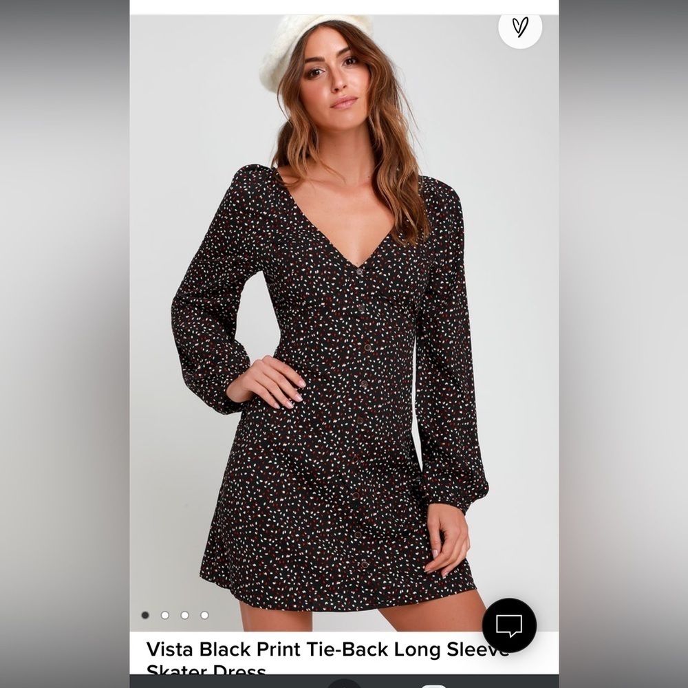 LELIS- open tie back , polka dot Mini dress